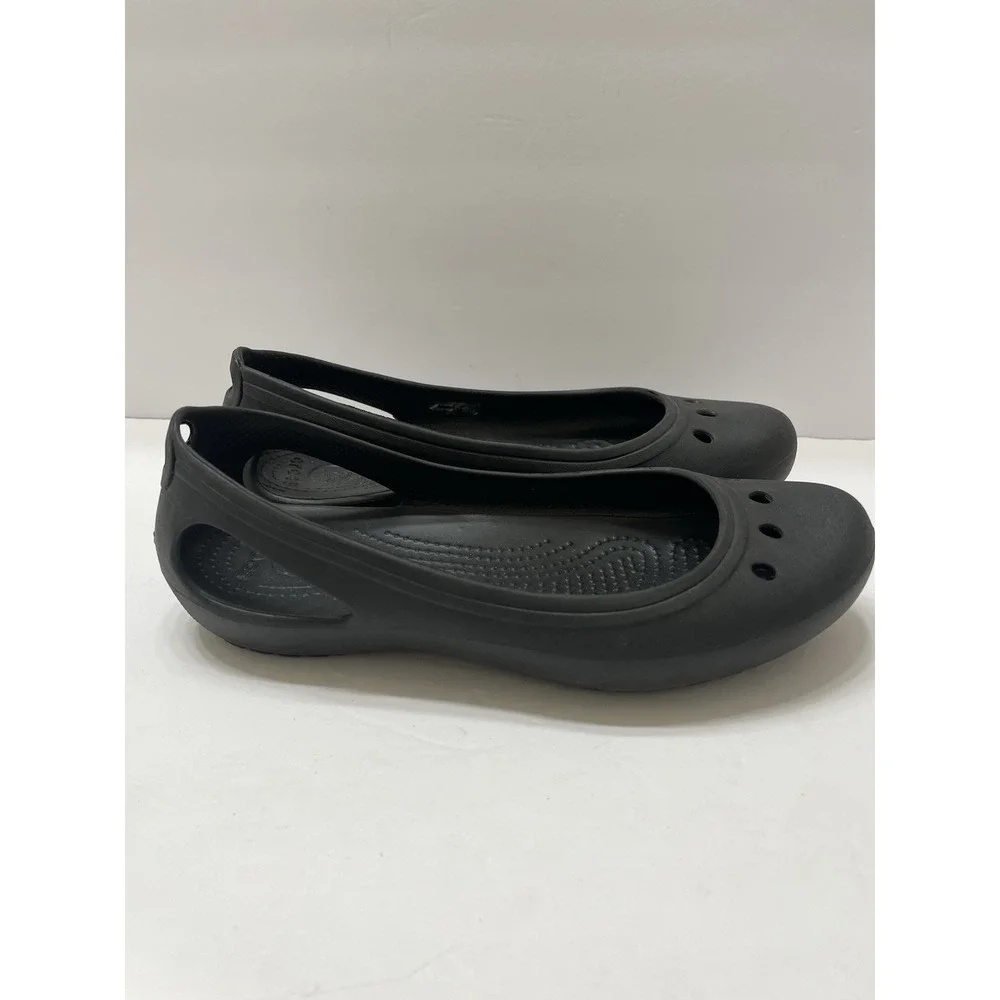 Crocs Kadee Ballet Flats Womens Size 8 Black Comfort Slip-On Shoes
